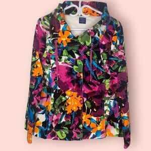 Jockey Multicoloured Abstract  Floral Patterned Lightweight Jacket, Size XS